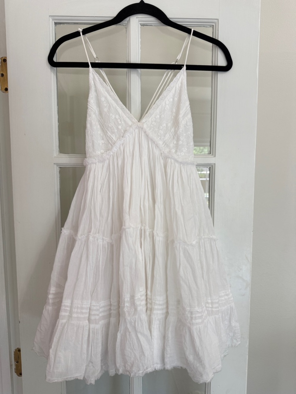 Kimchi Blue White Tiered Cotton Mini Dress
